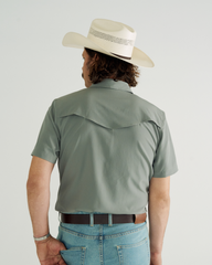 men's performance short sleeve western pearl snap