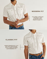 men's sawtooth short sleeve pearl snap