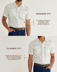 men's classic fit vintage weight sawtooth short sleeve pearl snap