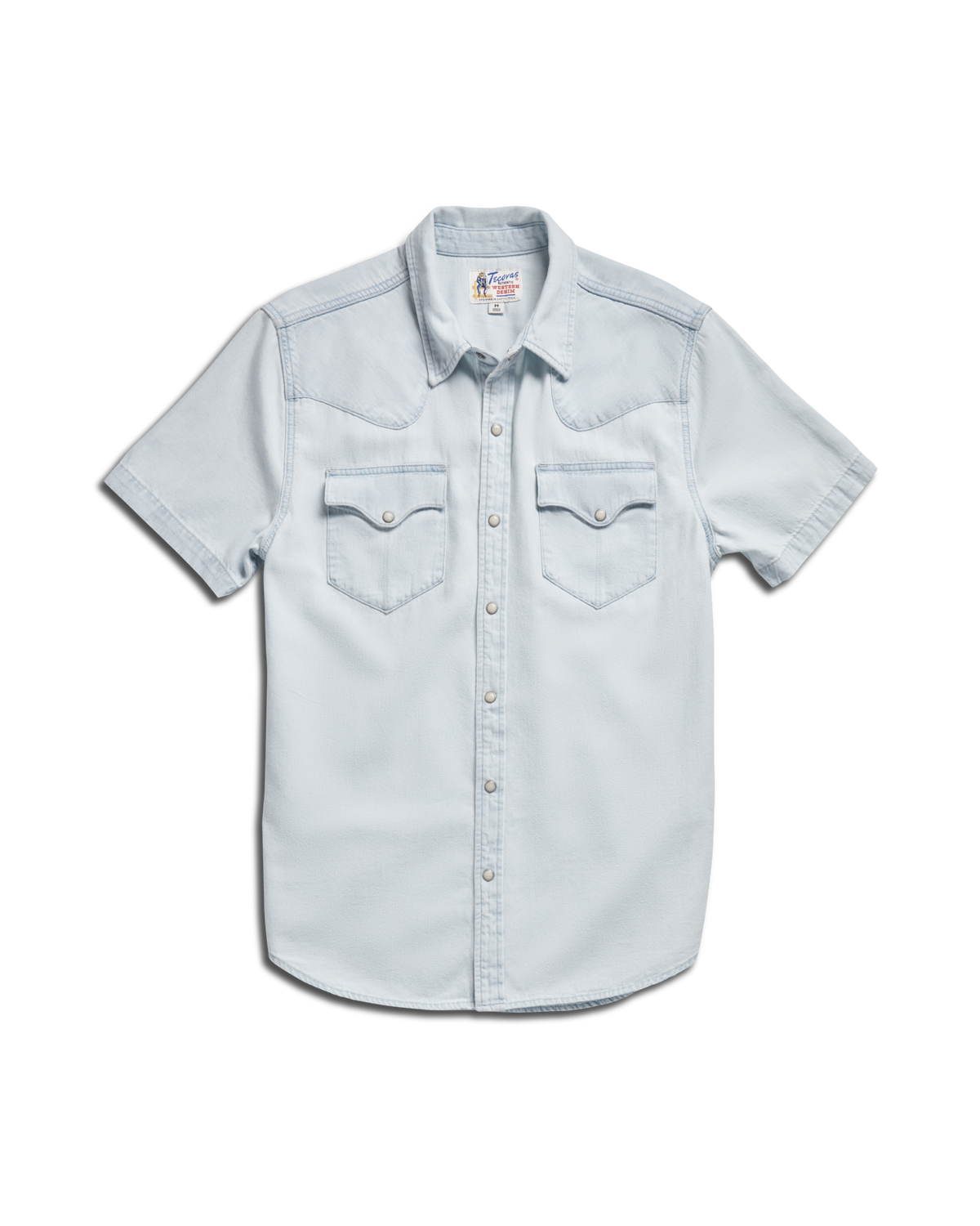 men's denim short sleeve pearl snap