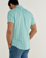 men's sawtooth short sleeve pearl snap