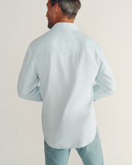 men's denim long sleeve pearl snap