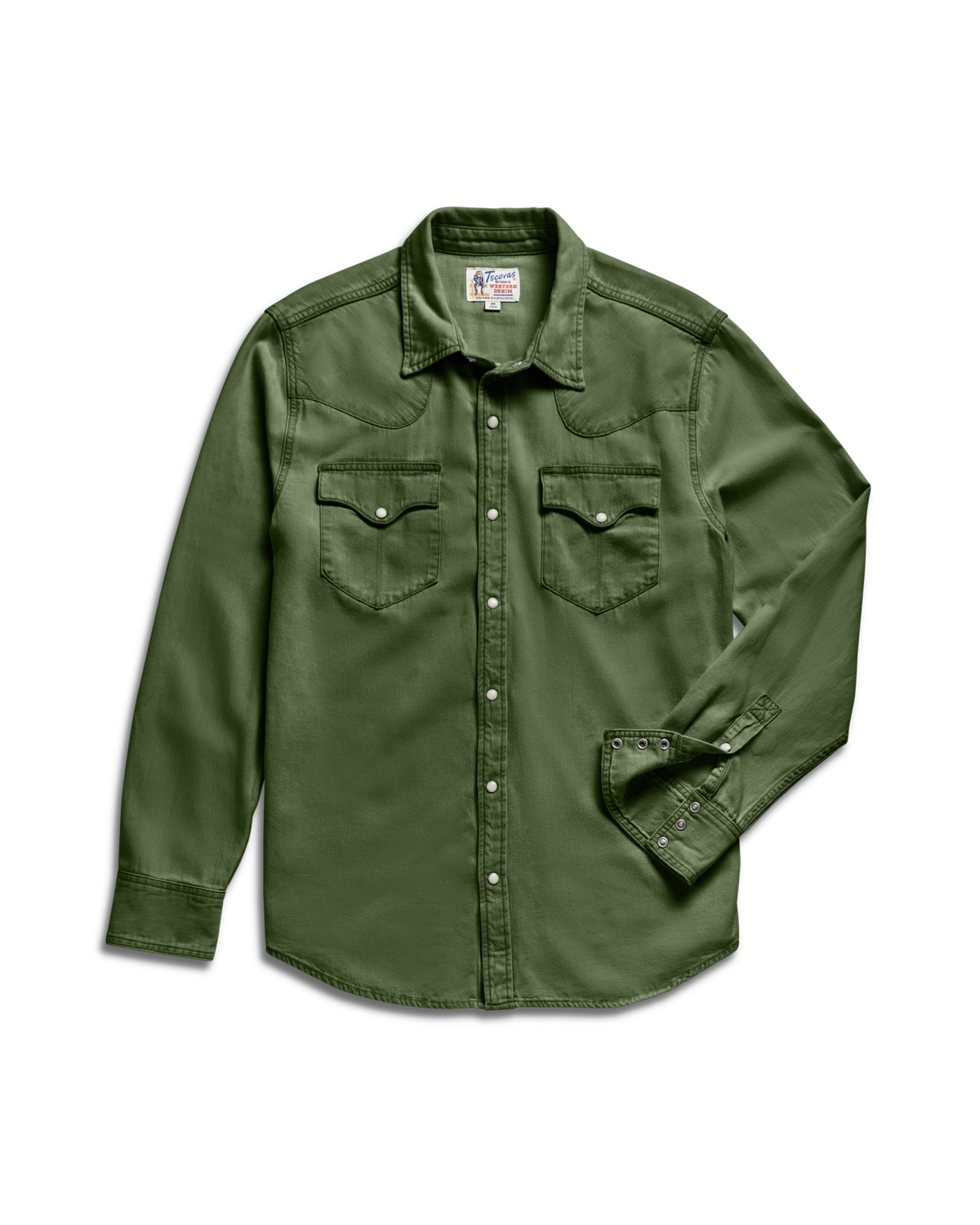 men's denim long sleeve pearl snap