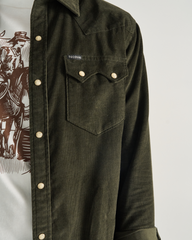 men's long sleeve texas weight corduroy pearl snap