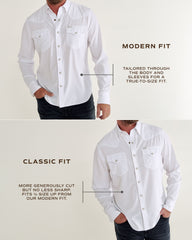 men's performance long sleeve western pearl snap - classic fit