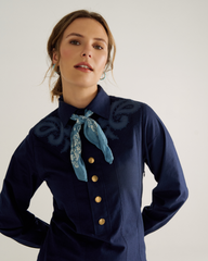 women's long sleeve applique mini dress