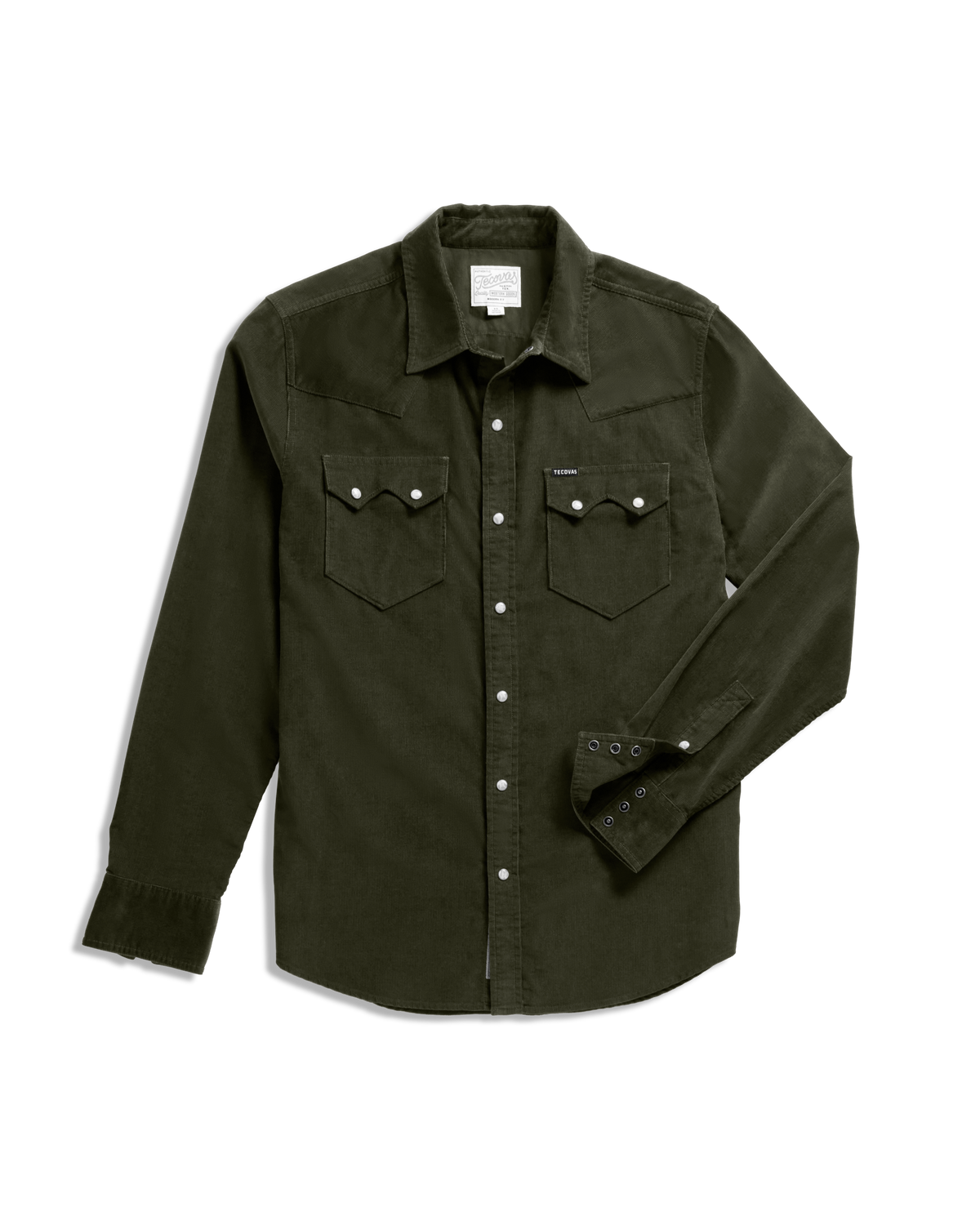 men's long sleeve texas weight corduroy pearl snap