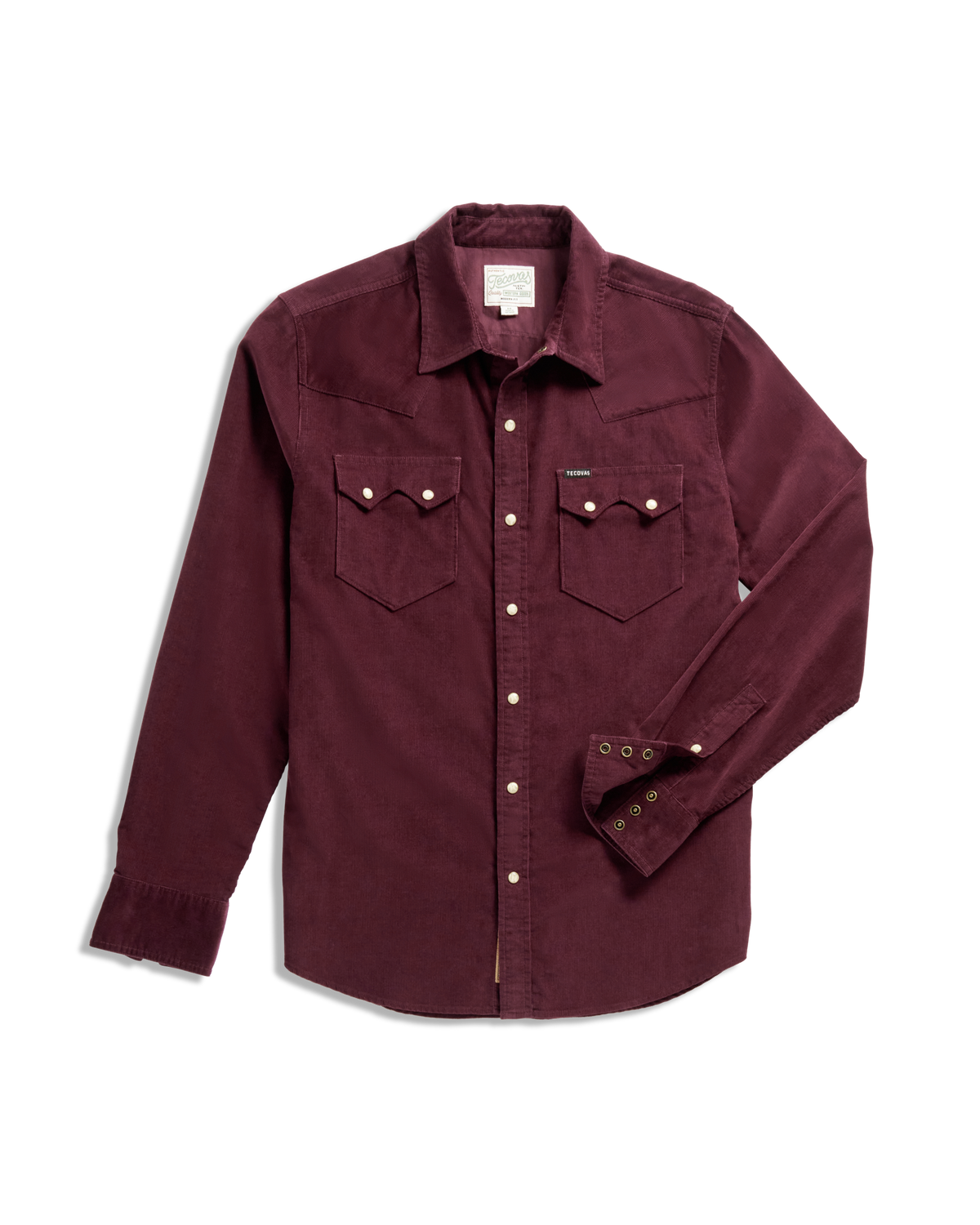 men's long sleeve texas weight corduroy pearl snap