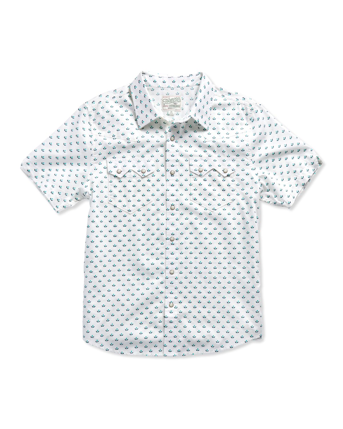 men's sawtooth short sleeve pearl snap