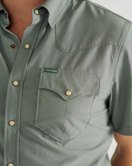 men's performance short sleeve western pearl snap