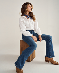 women's lace peasant top