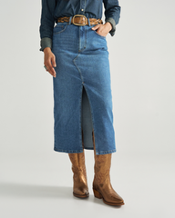 women's midi denim skirt
