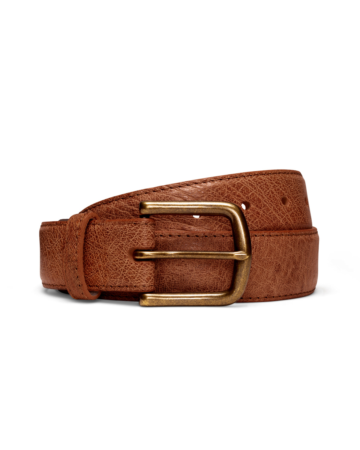 men's smooth ostrich belt