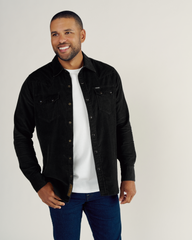 men's long sleeve texas weight corduroy pearl snap