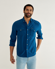 men's performance long sleeve western pearl snap