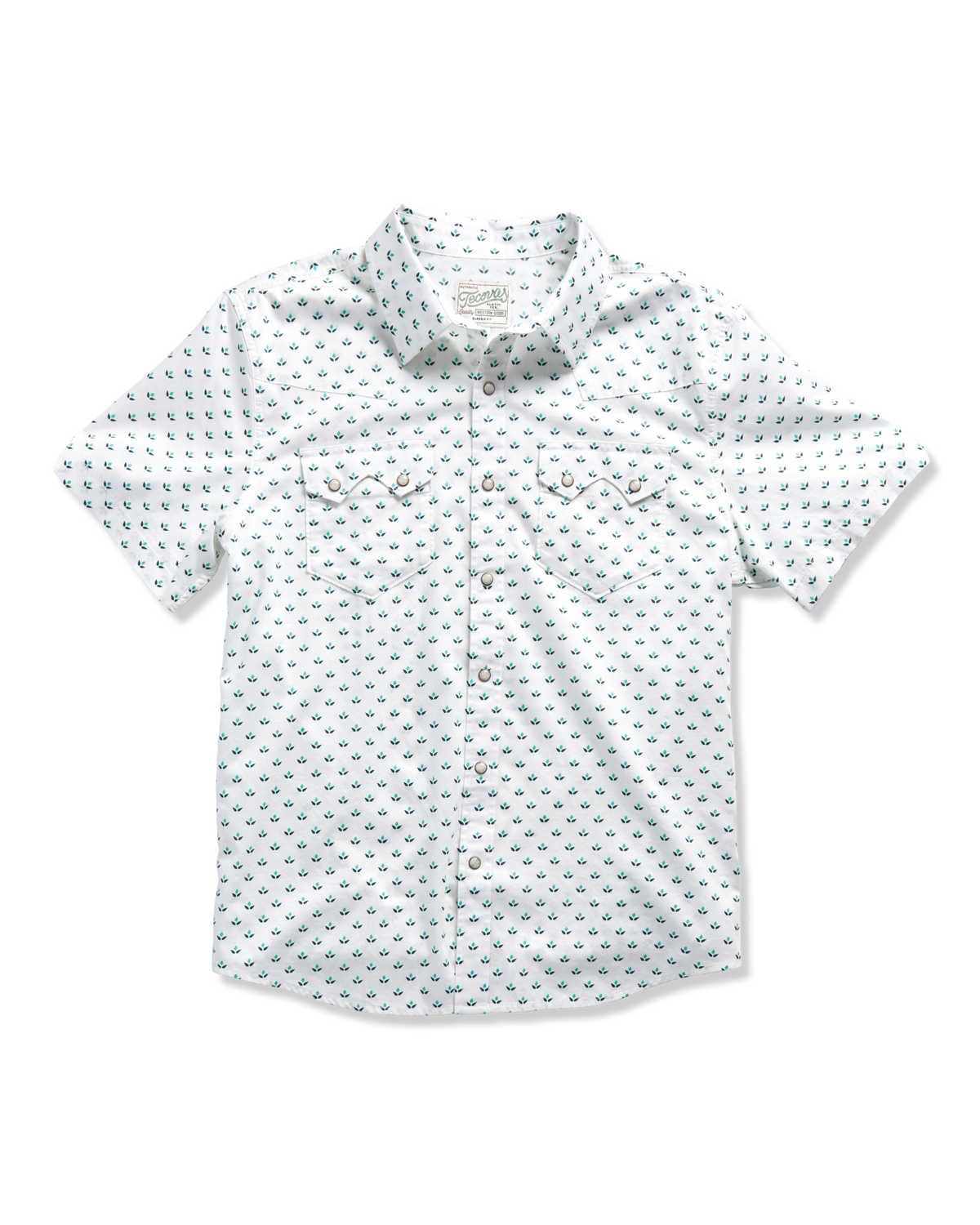 men's classic fit vintage weight sawtooth short sleeve pearl snap