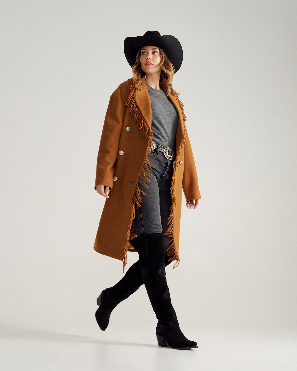 women's western fringe coat