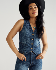 women's denim vest