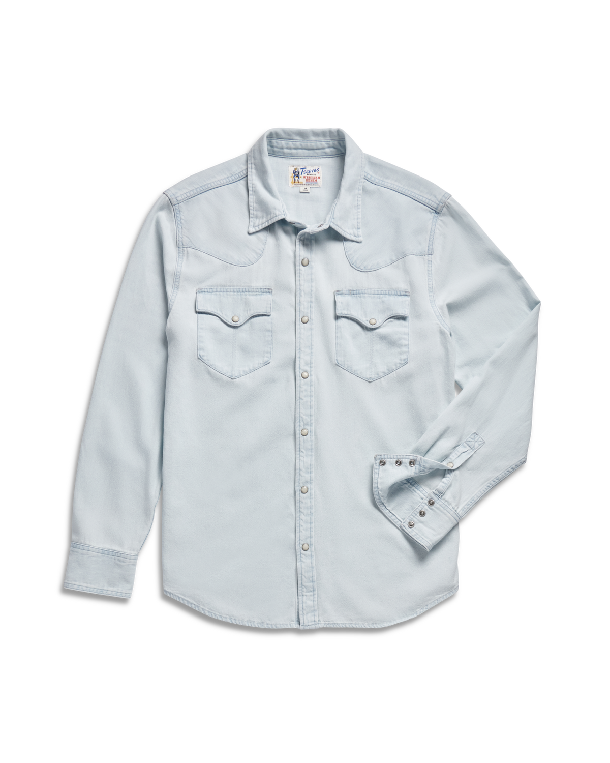 men's denim long sleeve pearl snap