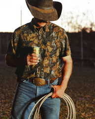 men's performance short sleeve western pearl snap