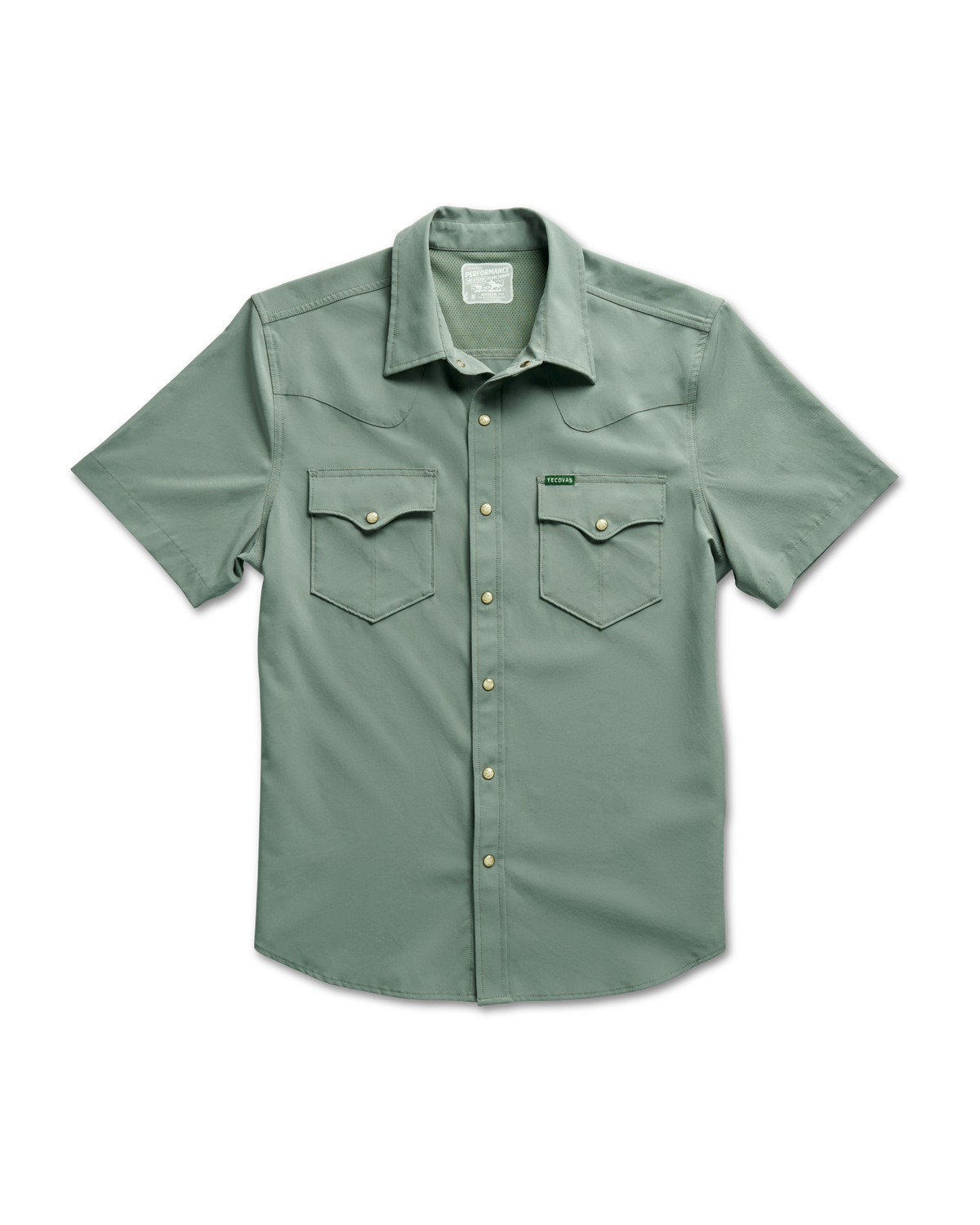 men's performance short sleeve western pearl snap