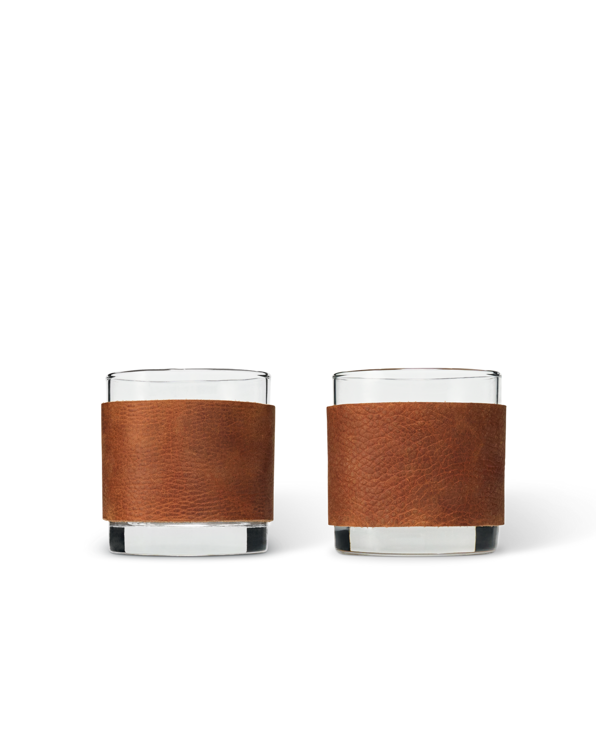 leather rocks glasses 2 pack