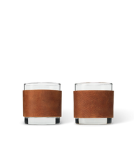 leather rocks glasses 2 pack