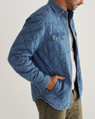 men's quilted denim shacket