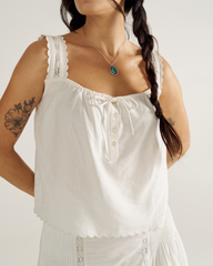 women's linen artisanal tank