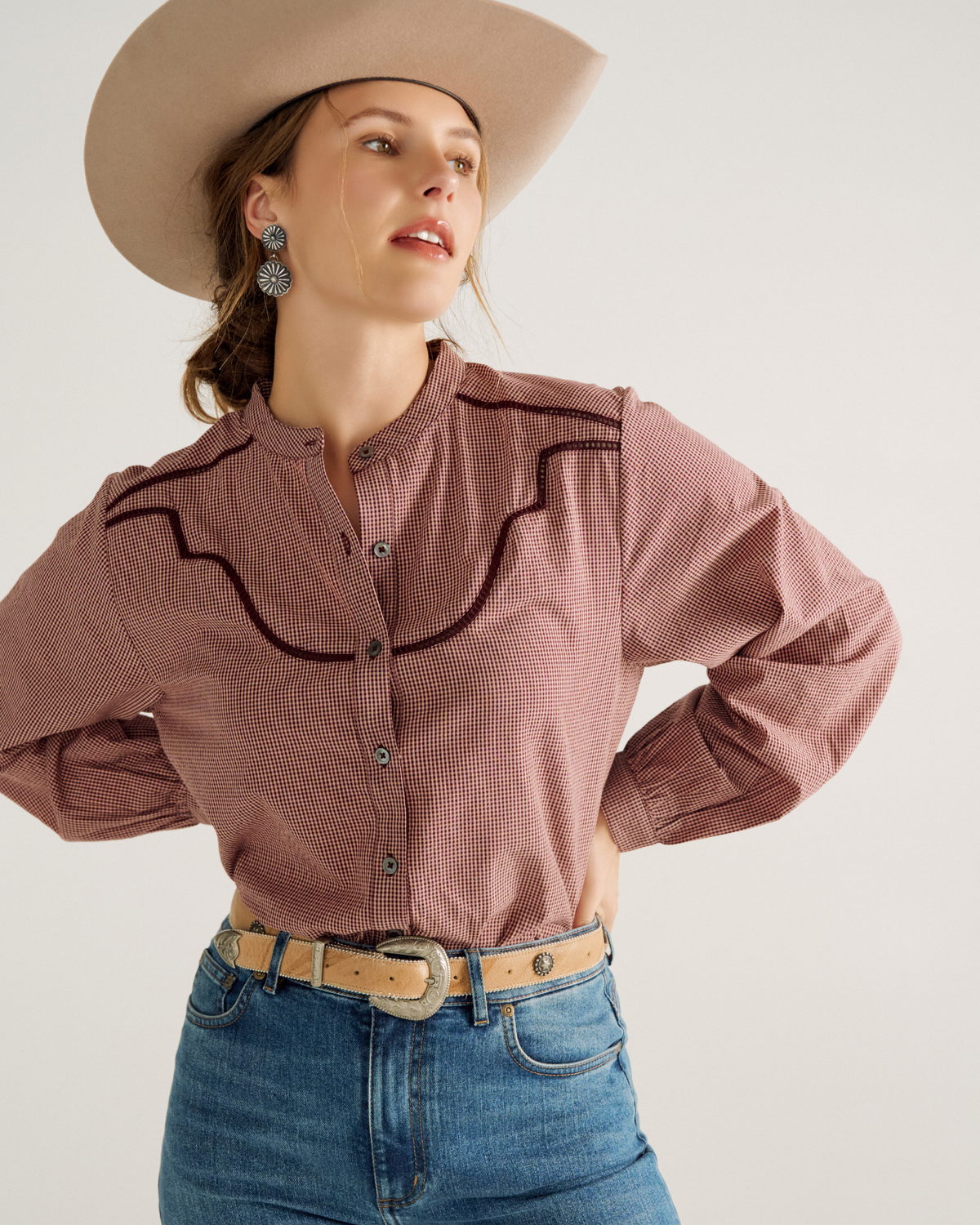 women's mini seersucker blouse