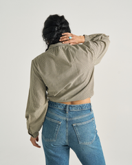 women's mini seersucker blouse