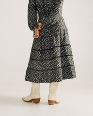 women's cotton poplin midi skirt