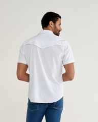 men's performance short sleeve western pearl snap