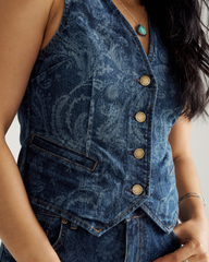 women's denim vest